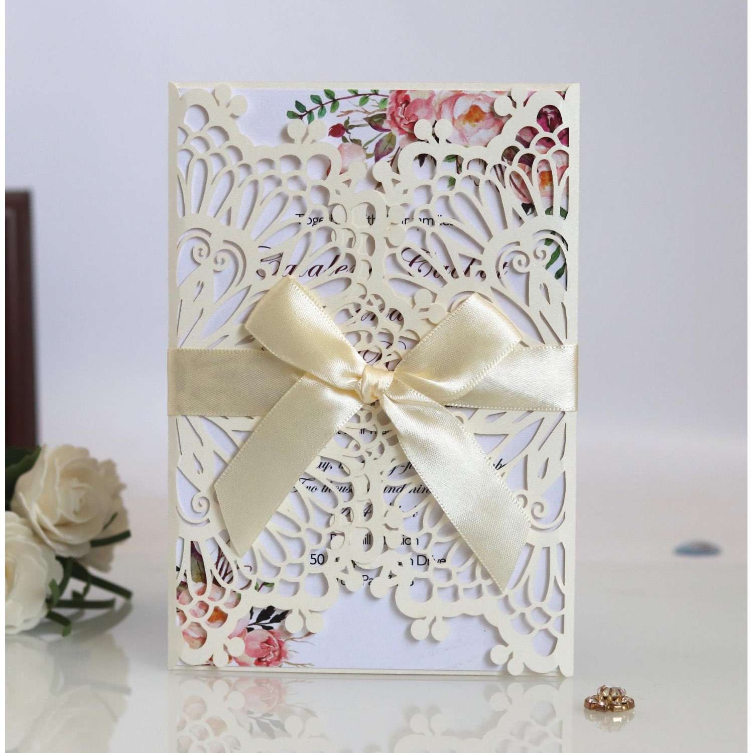 Business Invitation Card Laser Wedding Invitation Card With Envelope Greeting Card